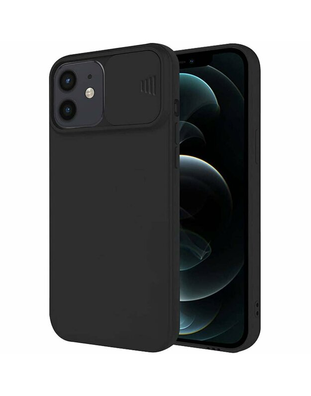 Dėklas IPHONE 11 Nexeri Silicone Lens Privacy Slider Camera Dangtelis juodas