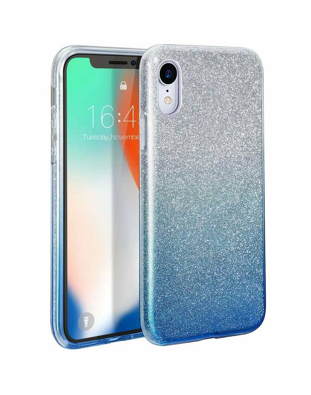 Dėklas XIAOMI 12 LITE Glitter sidabrinis ir mėlynas