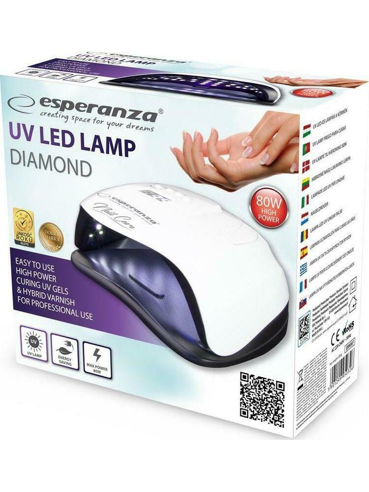 Nagų lempa Esperanza UV LED Lamp Diamond EBN007 White