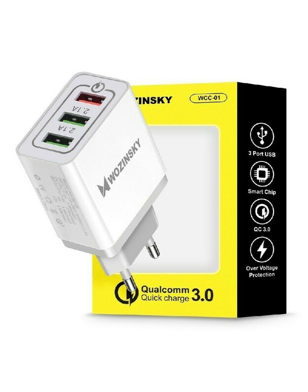 Ikroviklis Wozinsky (WWC-01) (3xUSB 30W 3A) baltas