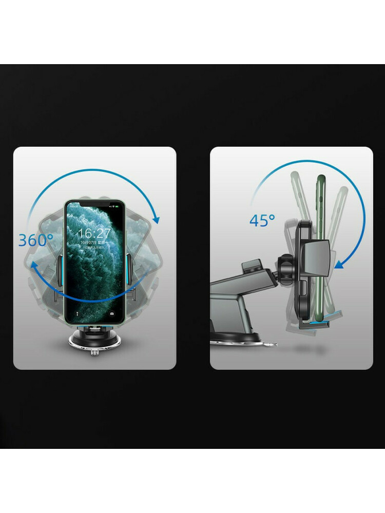 Joyroom automobilinis telefono laikiklis su teleskopine ištraukiama rankena prie prietaisų skydelio ir lango juodos spal...