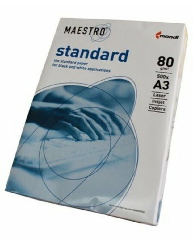 Popierius MAESTRO Standart, 80 g/m2, A3, 500 lapų