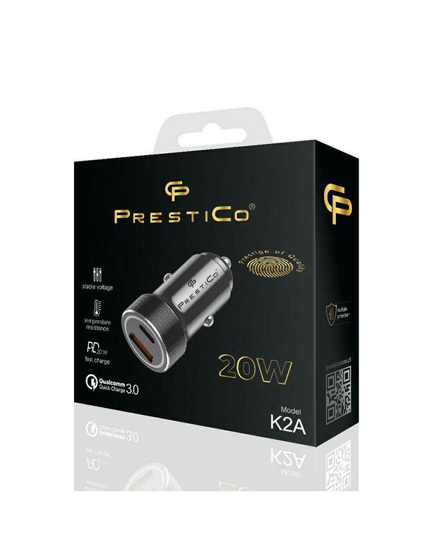 PRESTICO K2A QC+PD 20W juodas