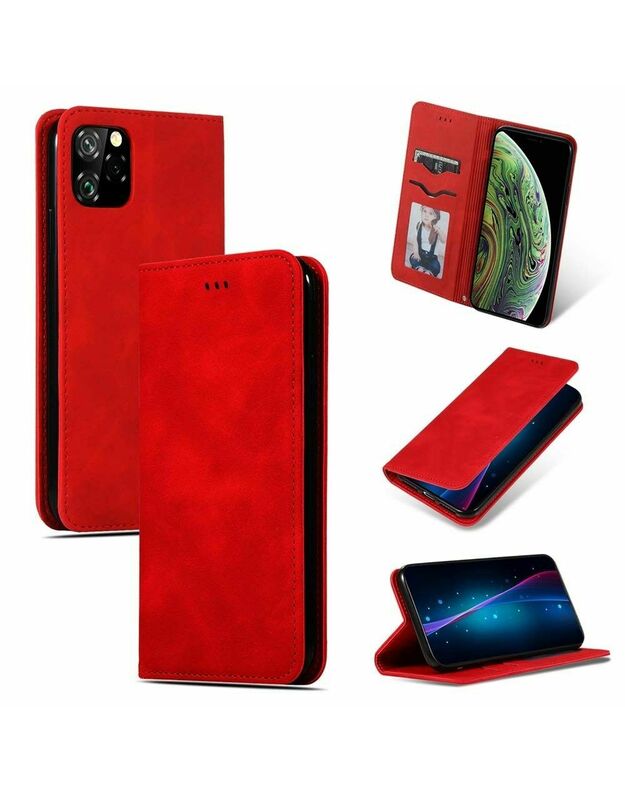 Raudonas atverčiamas dėklas Apple iPhone 11 Pro Max "Business Style"