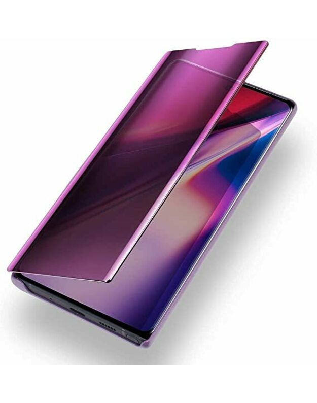 Samsung Galaxy Note 10 Lite „Smart Clear View“ atverčiamas dėklas, violetinis