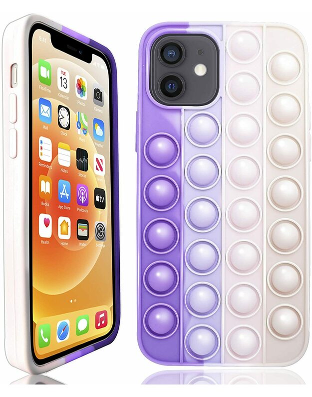 Push Bubble dėklas, skirtas Iphone 11 PURPURINĖ-ROŽINĖ