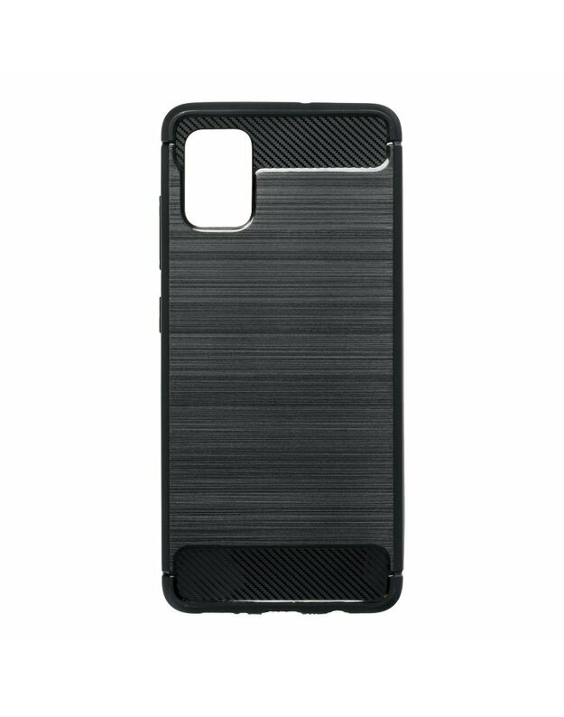 CARBON Samsung Galaxy A51 FORCELL Silikoninis dangtelis Juodas