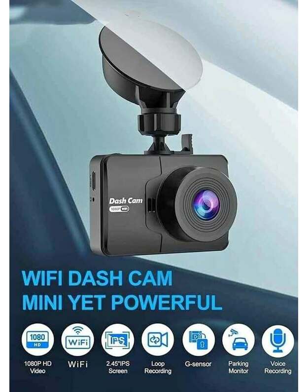 Automobilinis vaizdo registratorius Powermax Q9 Wi-fi