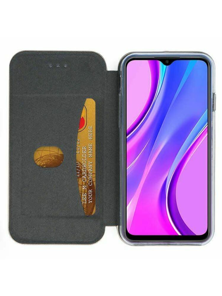 Auksinis atverčiamas dėklas Xiaomi Redmi 9 "Book Elegance"