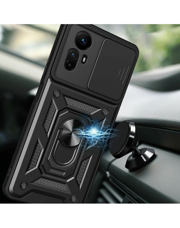 Juodas dėklas Xiaomi Redmi Note 12S telefonui "Tech-Protect Camshield Pro"