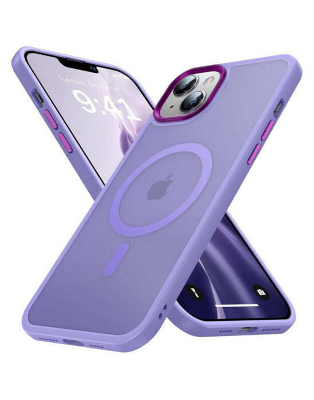Dėklas APPLE IPHONE 15 Matt MagSafe violetinis