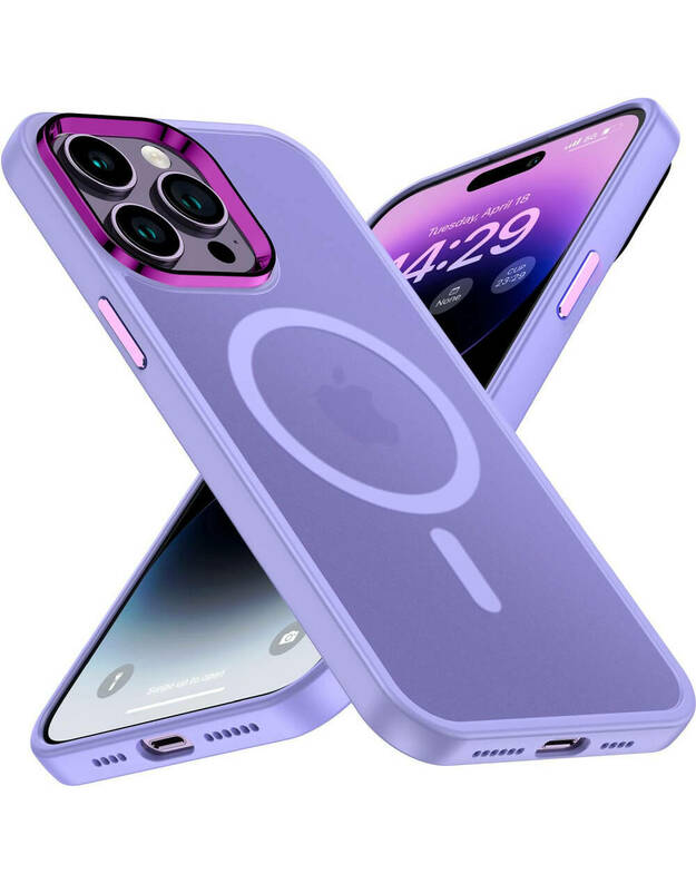 Dėklas APPLE IPHONE 15 PRO MAX Matt MagSafe violetinis