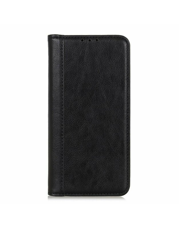 Piniginės dėklas Xiaomi POCO F3, Litchi Leather, juodas