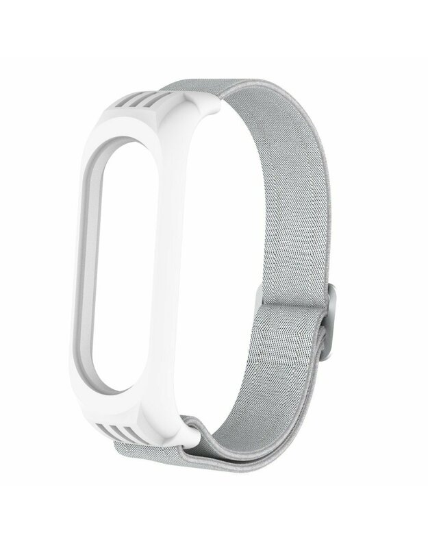 Nailoninis dirželis, skirtas Xiaomi Mi Band 3/4/5/6 – sidabrinis