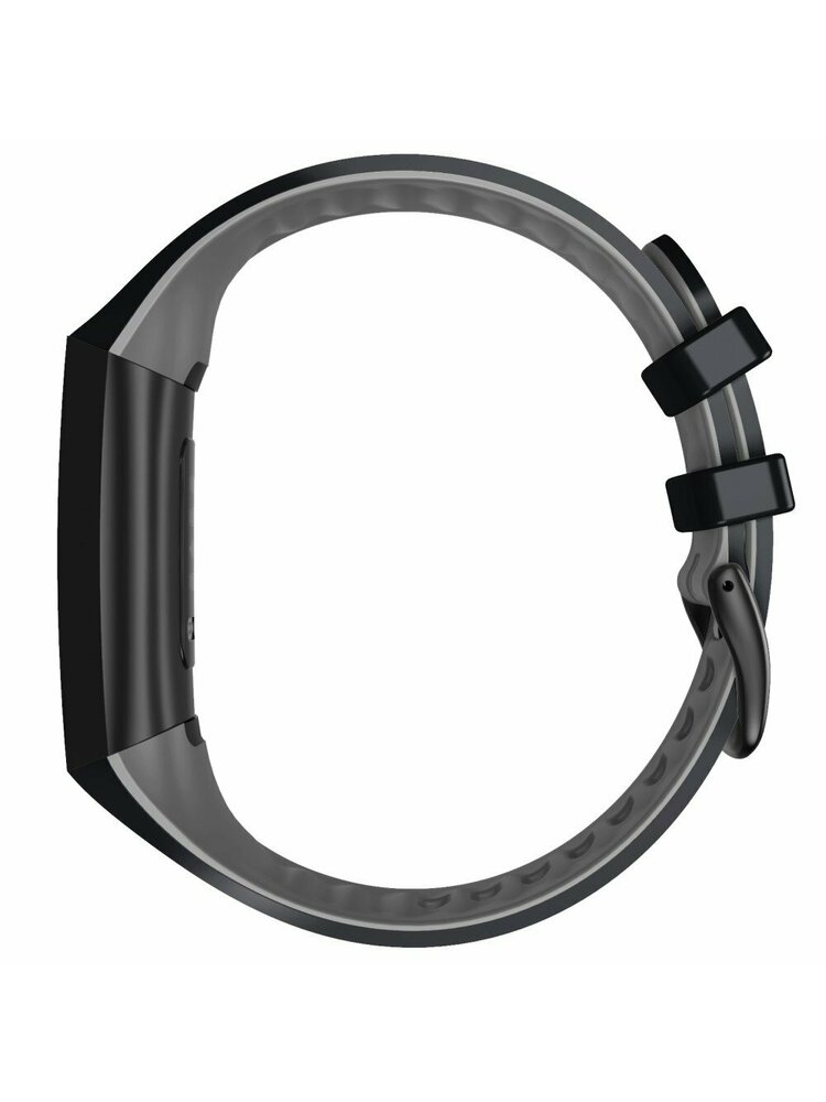 Dviejų spalvų dirželis, skirtas Fitbit Charge 3 / Charge 4 - juodas / pilkas
