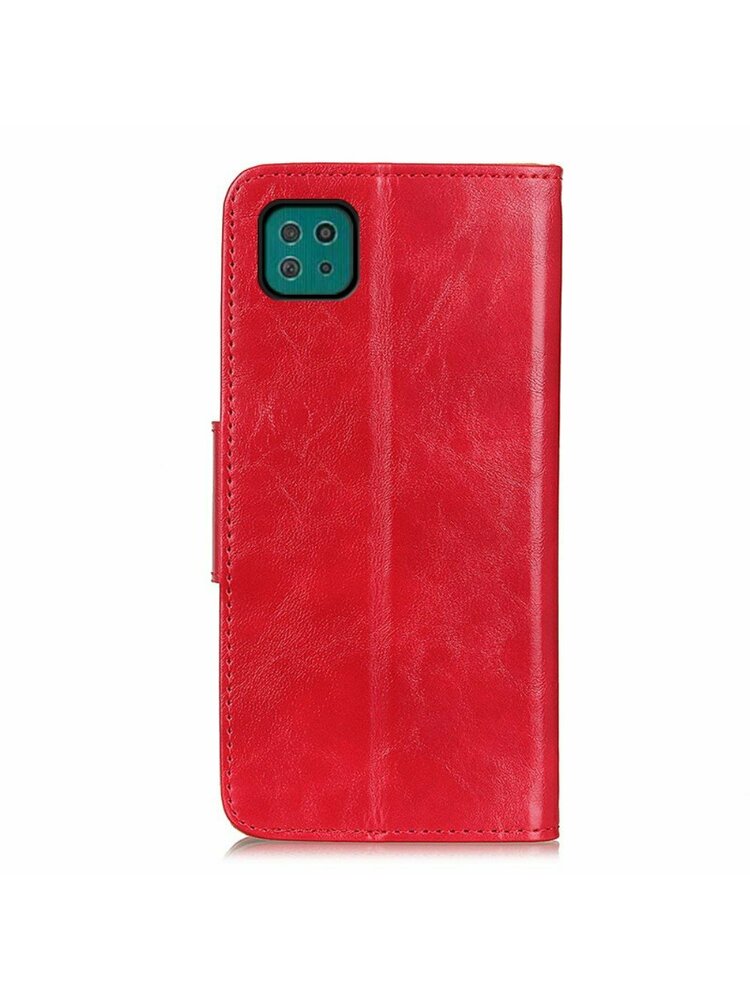 Piniginės odinis dėklas, skirtas Samsung Galaxy A22 5G, raudonas