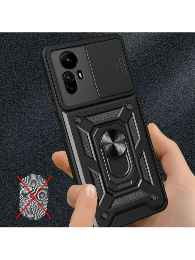 Juodas dėklas Xiaomi Redmi Note 12S telefonui "Tech-Protect Camshield Pro"