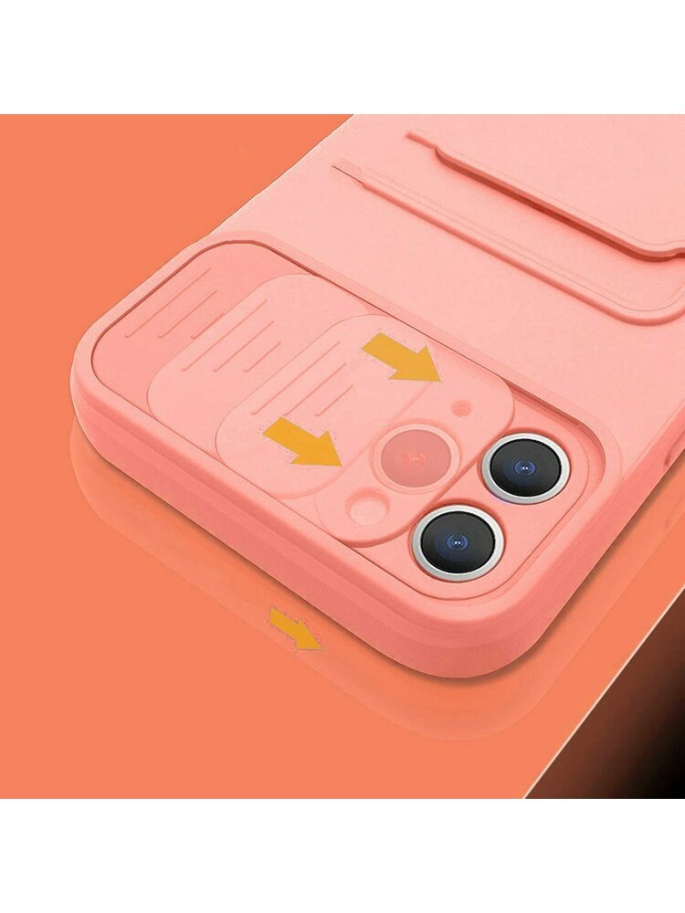 Dėklas IPHONE 11 Nexeri Silicone Lens Privacy Slider Camera Cover Peach 