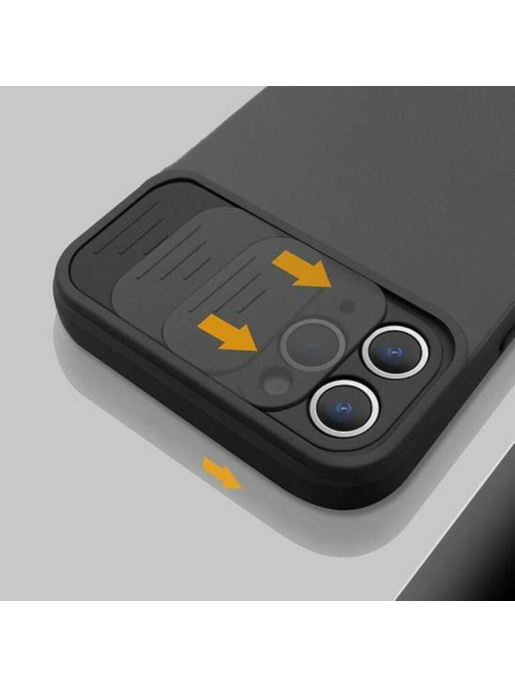 Dėklas IPHONE 11 PRO MAX Nexeri Silicone Lens Privacy Slider Camera Dangtelis juodas