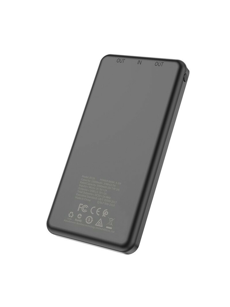 Išorinė baterija Power Bank Borofone BT28 Ultra Slim 10000mAh juoda