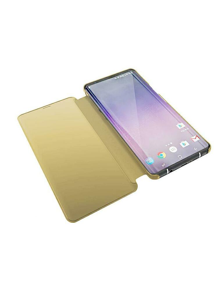 SAMSUNG GALAXY NOTE 10 LITE „SMART CLEAR VIEW“ ATVERČIAMAS DĖKLAS,  AUKSINIS