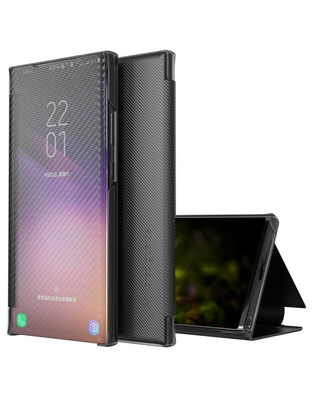 Etui Carbon Fiber Folio Flip do Xiaomi Redmi Note 11 5G / Poco M4 Pro 5G, juodas