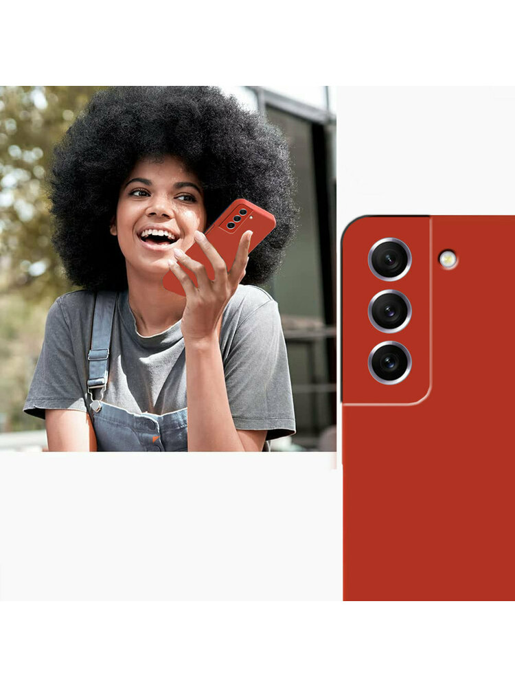 ERBORD dėklas, skirtas Samsung Galaxy S21 FE, Silicone Lite, raudonas