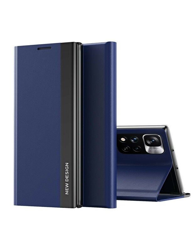 Šoninis magnetinis dėklas, skirtas Xiaomi Redmi Note 11 5G / Poco M4 Pro 5G, mėlynas