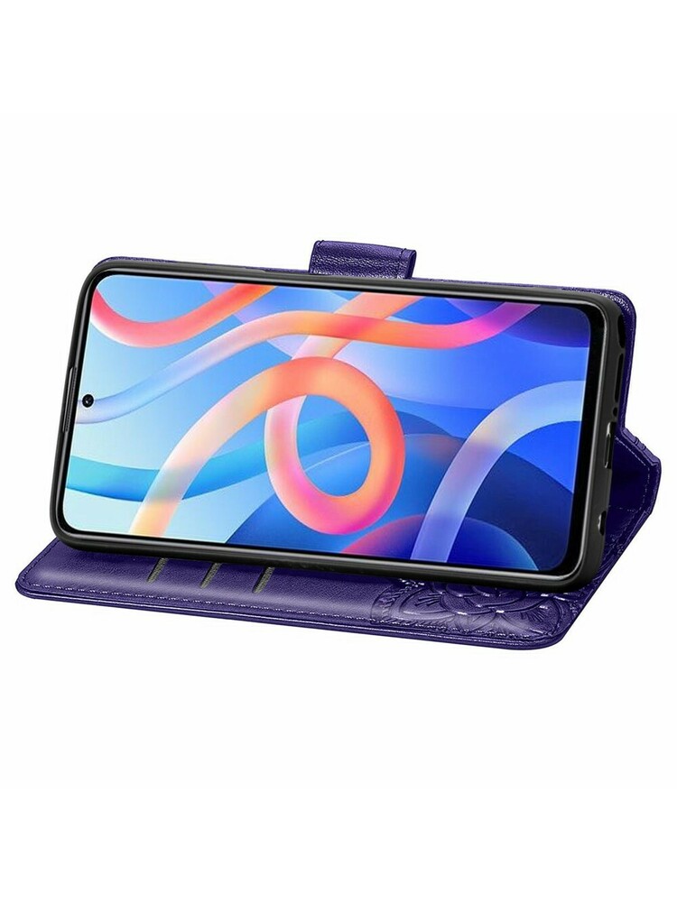 Etui Wallet do Xiaomi Redmi Note 11 5G / Poco M4 Pro 5G , Butterfly, violetine