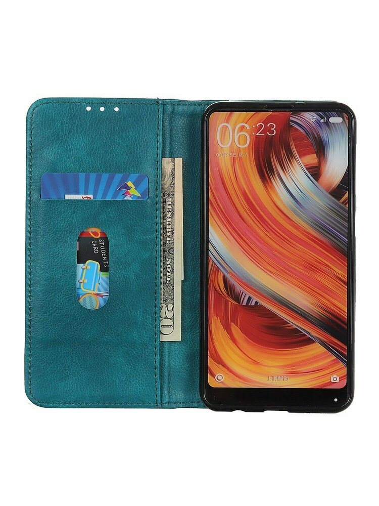 Piniginės dėklas, skirtas Xiaomi Redmi Note 9 - Litchi Leather - Baby Blue