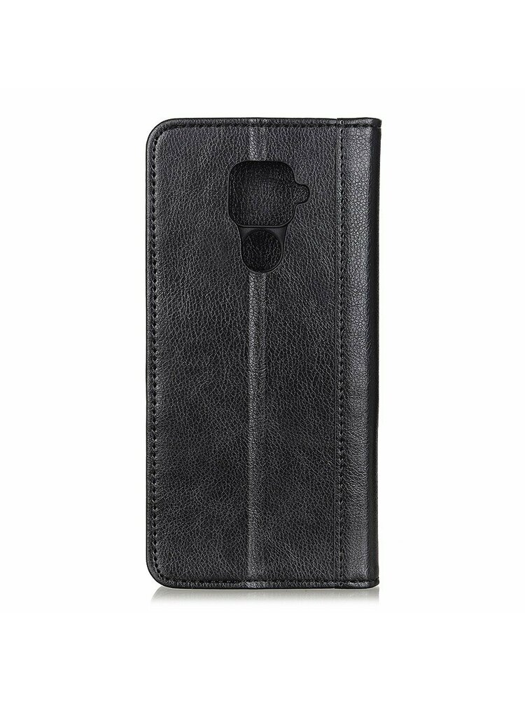 Piniginės dėklas, skirtas Xiaomi Redmi Note 9 – Litchi Leather – juodas
