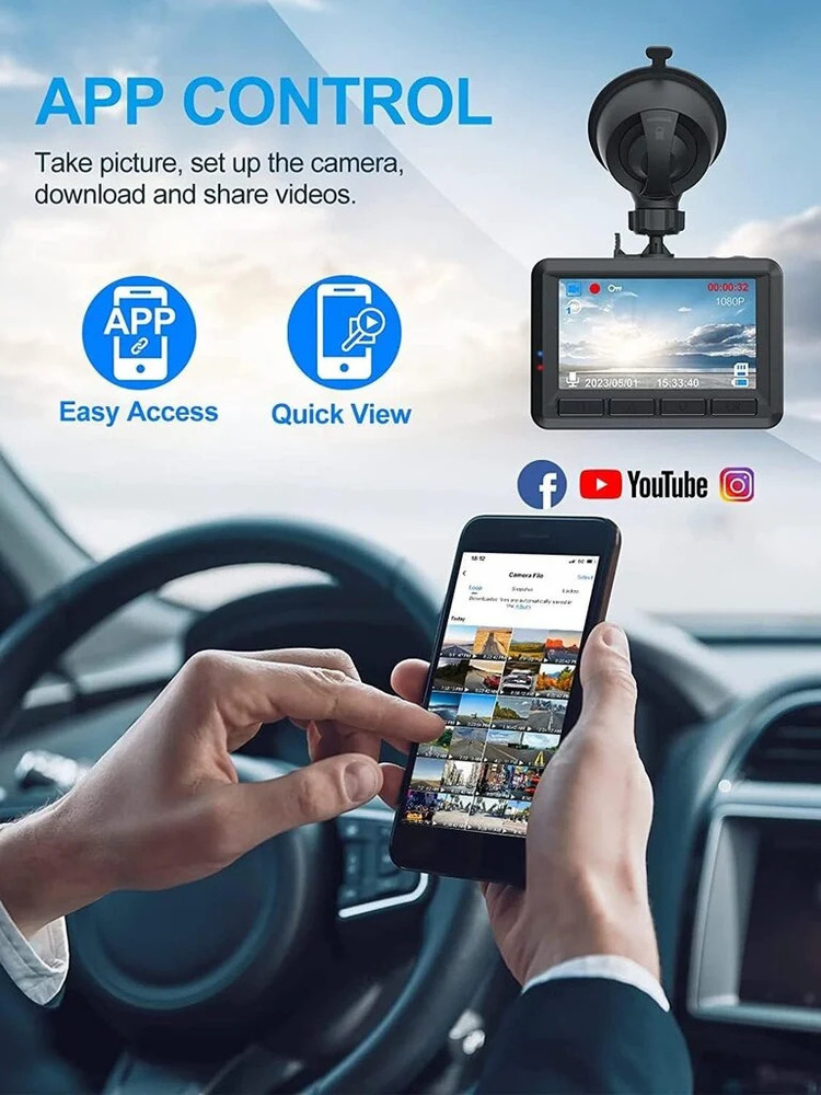 Automobilinis vaizdo registratorius Powermax Q9 Wi-fi