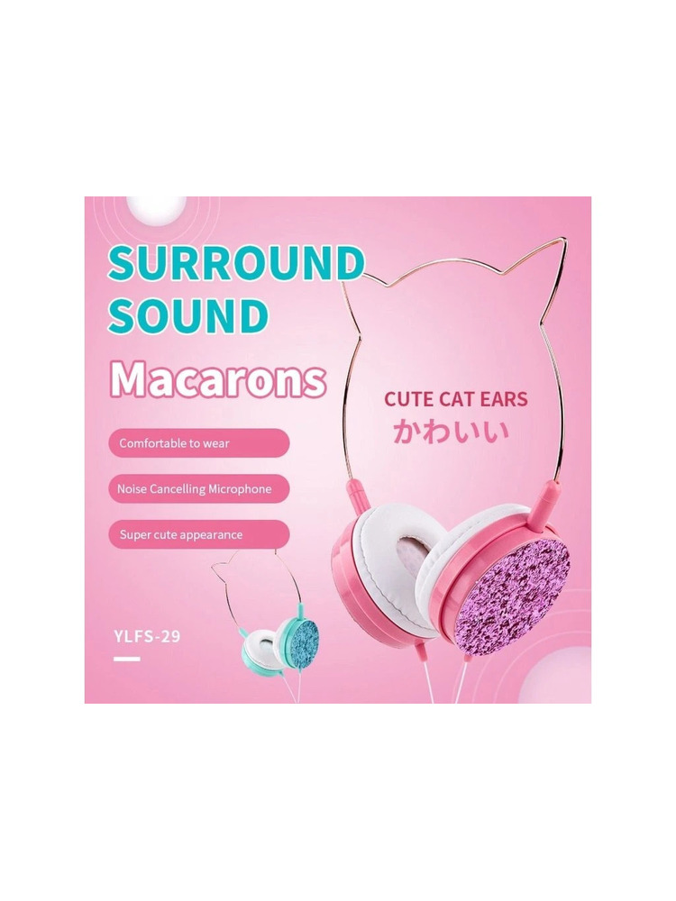 Ausinės CAT EAR modelis YLFS-22, mėlynos, 3,5 mm lizdas